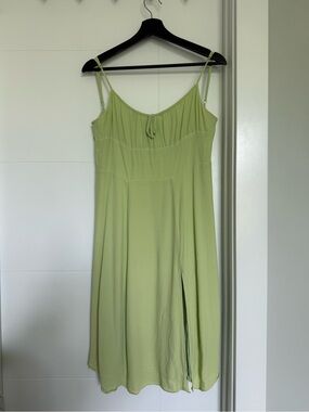 Aritzia Sundeh Light Green Midi Dress with Slit